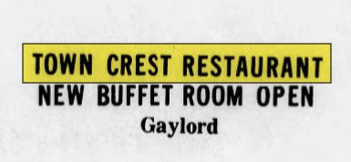 Town Crest Restaurant (La Señorita) - Feb 1972 Buffet Room Added